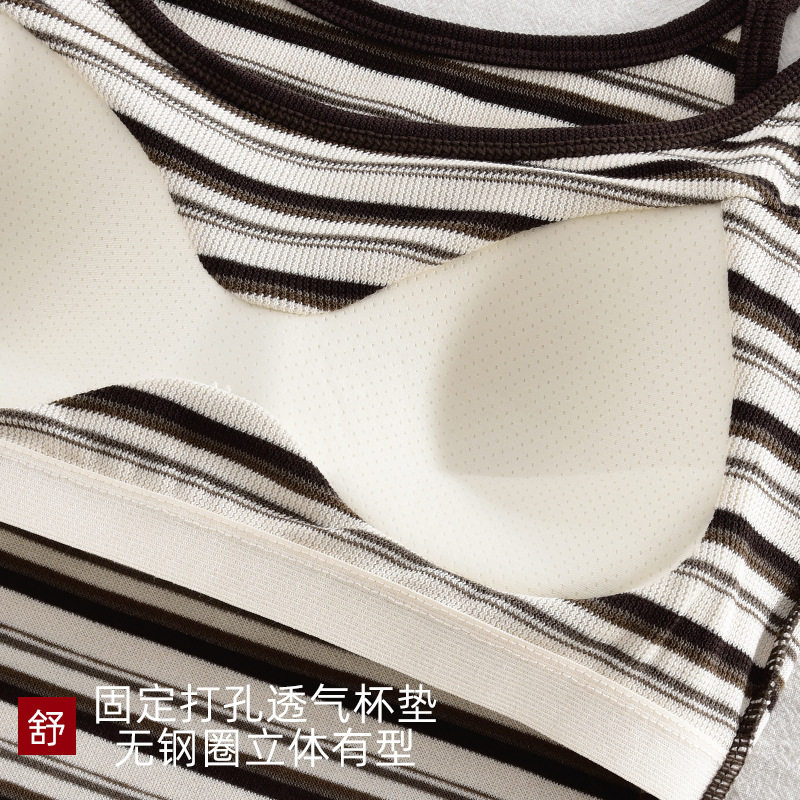 春新款韩式吊带背心内衣女无钢圈文胸一体胸垫内搭可外穿条纹美背,淘宝优惠券,粉丝福利购,淘宝优惠卷