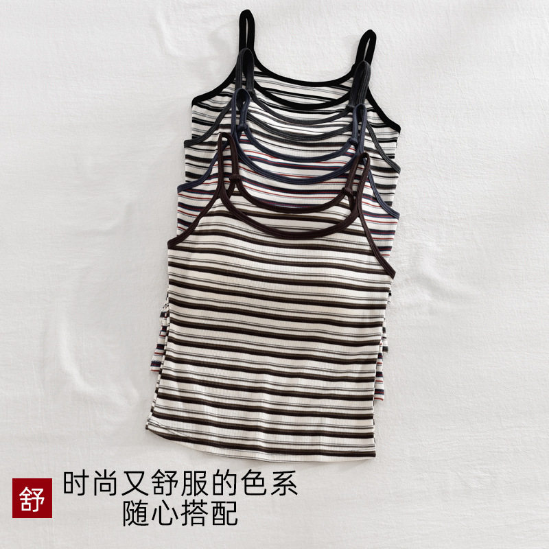 春新款韩式吊带背心内衣女无钢圈文胸一体胸垫内搭可外穿条纹美背,淘宝优惠券,粉丝福利购,淘宝优惠卷
