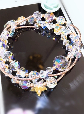 奥地利水晶手链三圈款 小光环灯光球水晶 大灯泡珠时尚手链