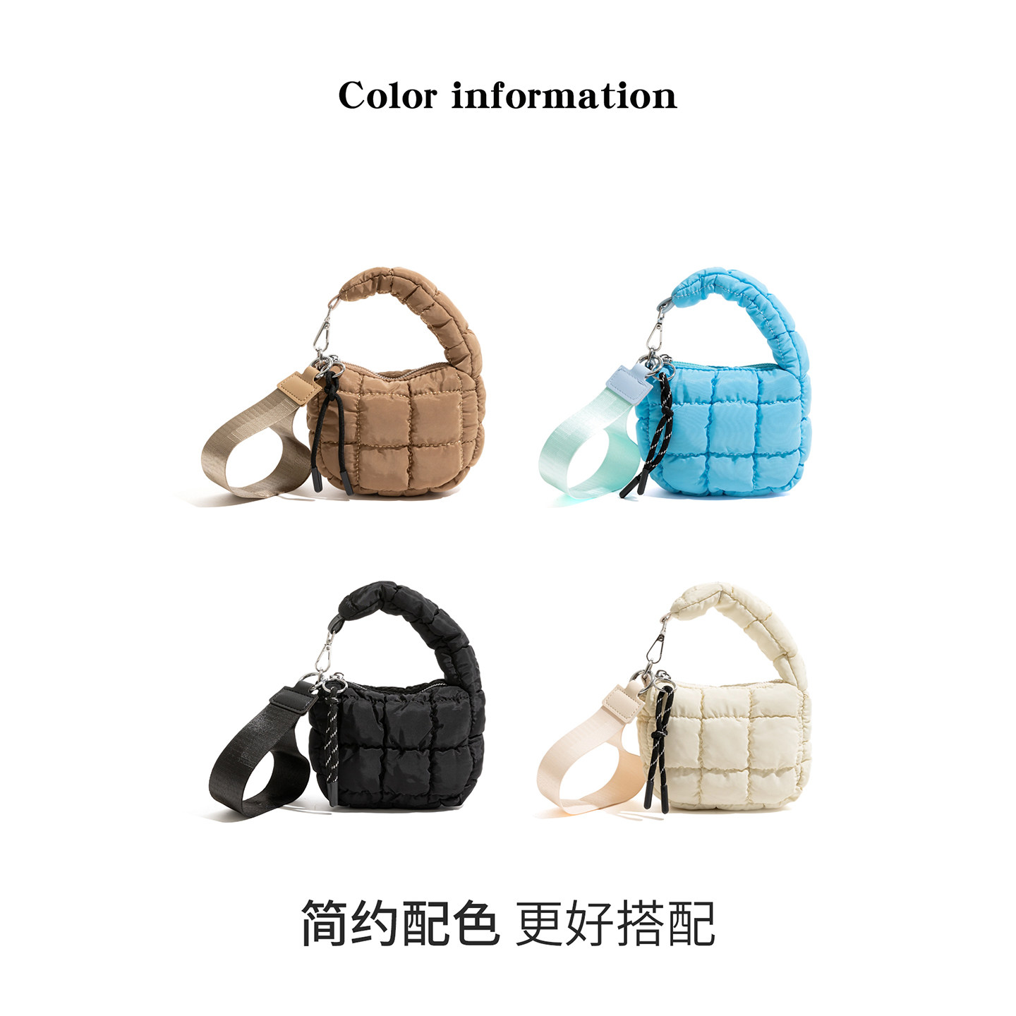 CKKUI 绗缝设计感褶皱泡泡包包2025年新款耳机包迷你收纳包收纳包,淘宝优惠券,粉丝福利购,淘宝优惠卷