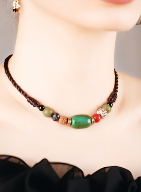 民族风菩提项链原创手工编织脖子