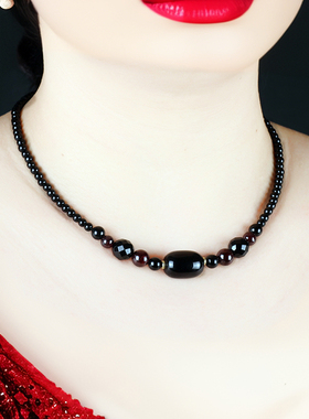 锦瑟原创天然红玛瑙轻奢锁骨链