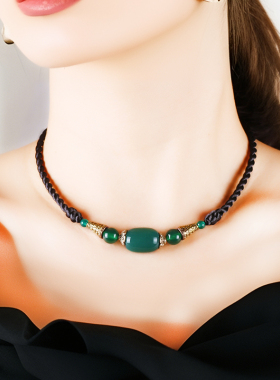 简约大气玛瑙手工锁骨链女