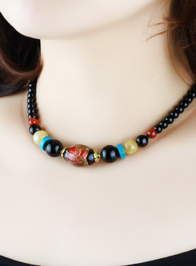 民族风项链短款琉璃脖子衣服配饰