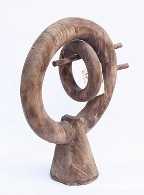 厂家销售原创手工制作木质单环工艺品品桌面装饰创意抽象造型摆件