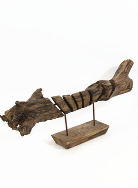 原创前台玄关侘寂风木质工艺品