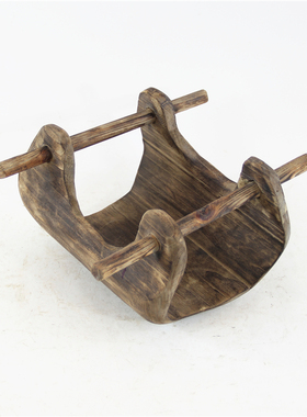 复古艺术风木质花盆民宿居家摆件