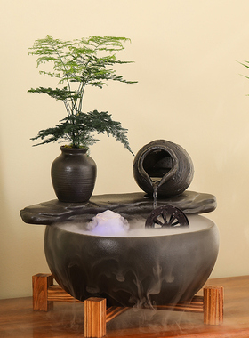 不插电充电款流水摆件蓄电20小时
