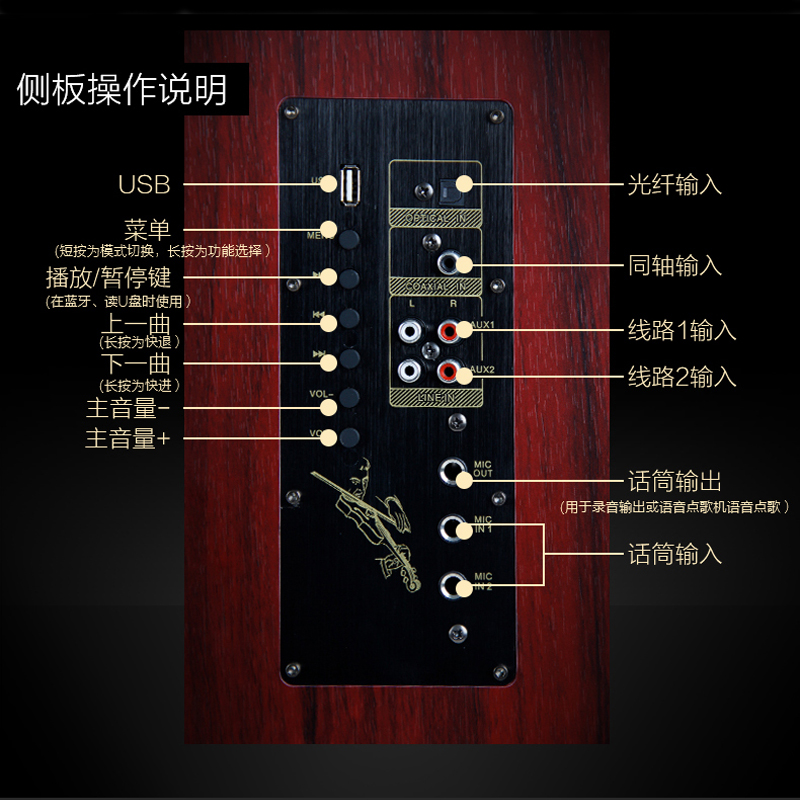 LOHAO/乐好209发烧级HIFI音箱套装家用卡拉OK无线K歌超重低音音响 - 图3