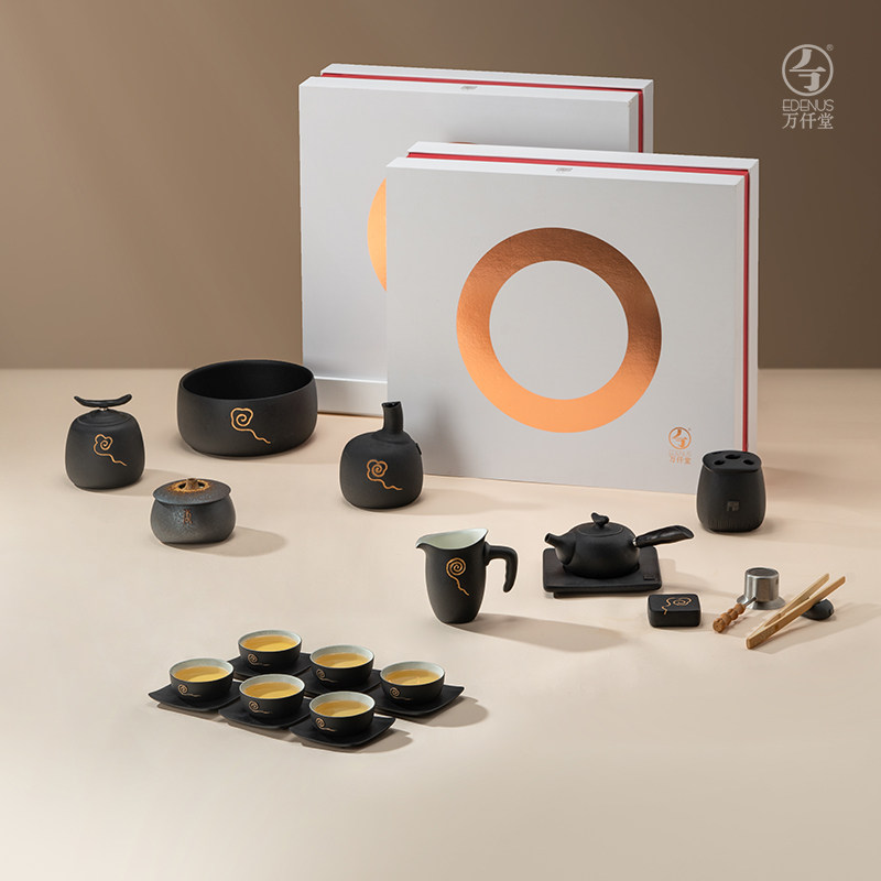 万仟堂茶具套装家用高档轻奢陶瓷功夫茶具整套高端送礼茶具初茶,淘宝优惠券,粉丝福利购,淘宝优惠卷