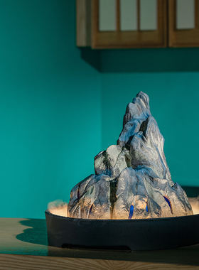 万仟堂千里江山高档陶瓷流水摆件