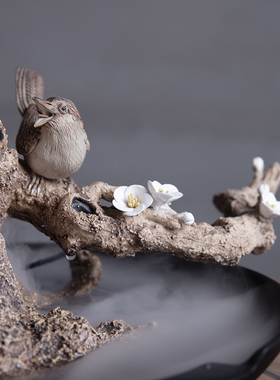 万仟堂流水器家居喜上梅梢摆件