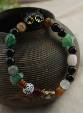 天然玛瑙石手串复古民族风学生党