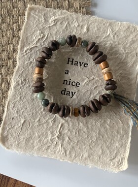 咖啡豆手串高端定制彩虹碎石手链