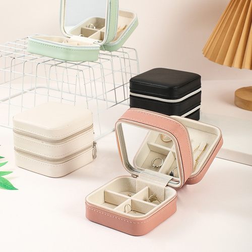 多层多功能镜子收纳盒收纳简约便携家用大学生宿舍首饰盒化妆台 - 图2