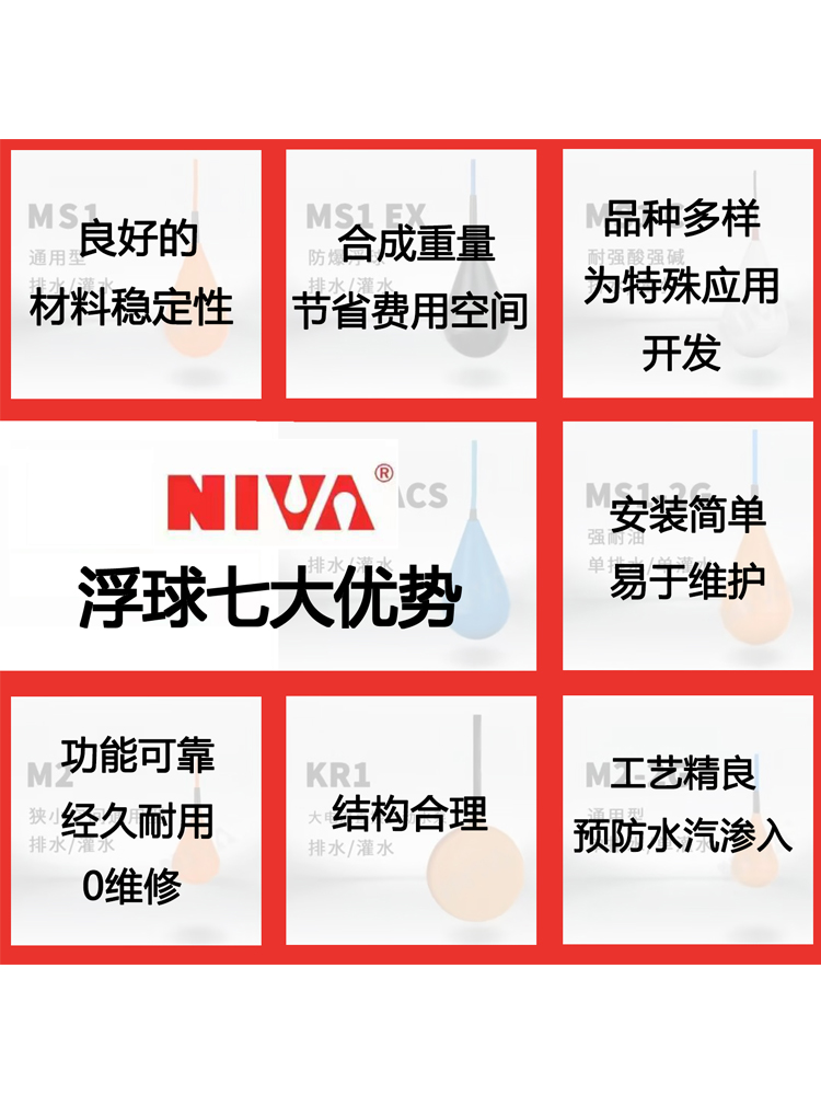 NIVA正品电缆浮球液位计开关水塔启动自动上水供排水泵传感器KR1 - 图1