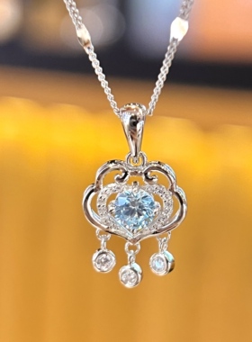 禧笑S925纯银海洋之心项链女轻奢小众设计感锁骨链气质颈链送女友