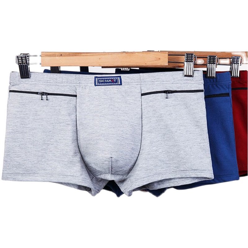 男士内裤纯棉防盗有口袋双拉链中老年收腹平角短裤旅行专用裤头,淘宝优惠券,粉丝福利购,淘宝优惠卷