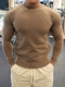 Half turtleneck sweater muscular men tight long sleeve sweater