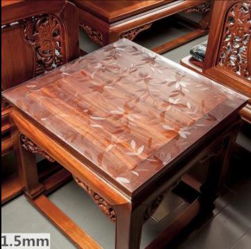 1米*1米PVC透明方桌桌布防水防油防烫免洗家用餐桌垫塑料正方形 - 图2