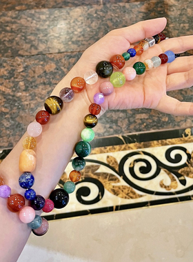 天然多宝水晶项链手链女款多巴胺色系手串新中式轻奢设计感饰品