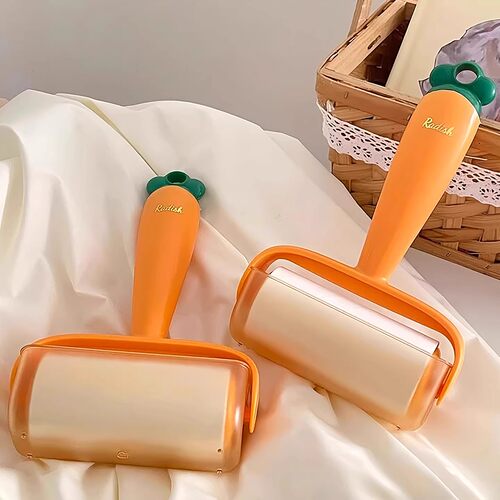 粘毛器滚筒可撕式卷纸头发清理粘猫毛神器萝卜家用滚刷强力去毛器 - 图0