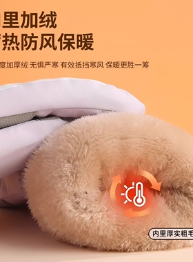 冬季加绒加厚防风触屏保暖手套