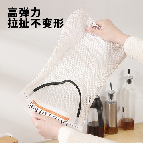 垃圾袋收纳神器厨房塑料袋魔术贴网兜墙壁挂式柜门装方便袋网袋子 - 图2