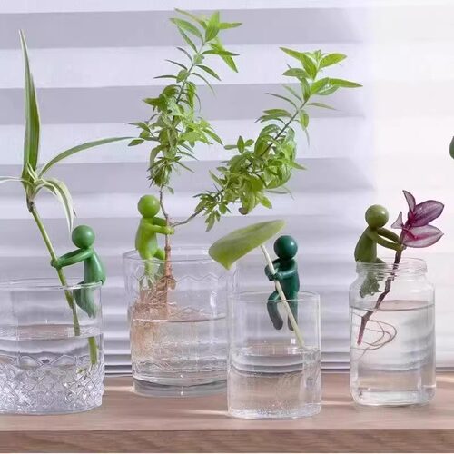 水培植物固定神器生长伴侣扶正器防倒绿植培育支撑架鱼缸卡通装饰 - 图2