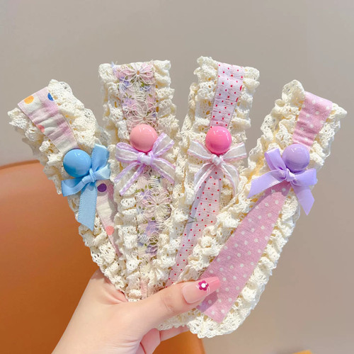 儿童甜美碎花宽边魔术贴宝宝前额刘海碎发整理神器固定头发贴头箍 - 图3