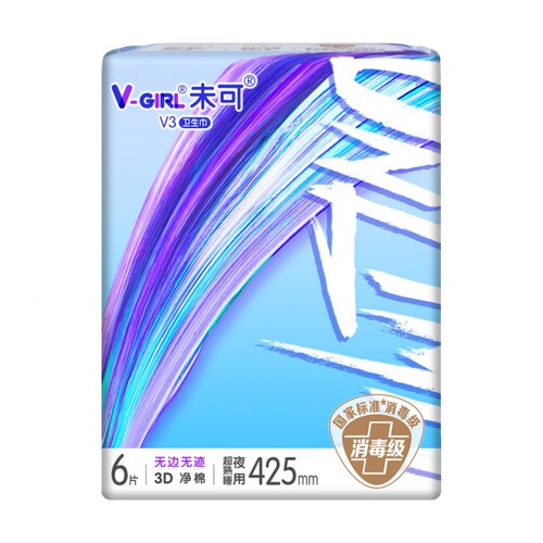 洁伶未可卫生巾3D净棉柔超薄超长夜用425mm6片/包透气亲肤姨妈巾 - 图2