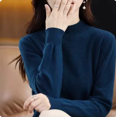 礼盒定制【爆款秒杀】半高圆领针织衫套头大码宽松百搭打底针织