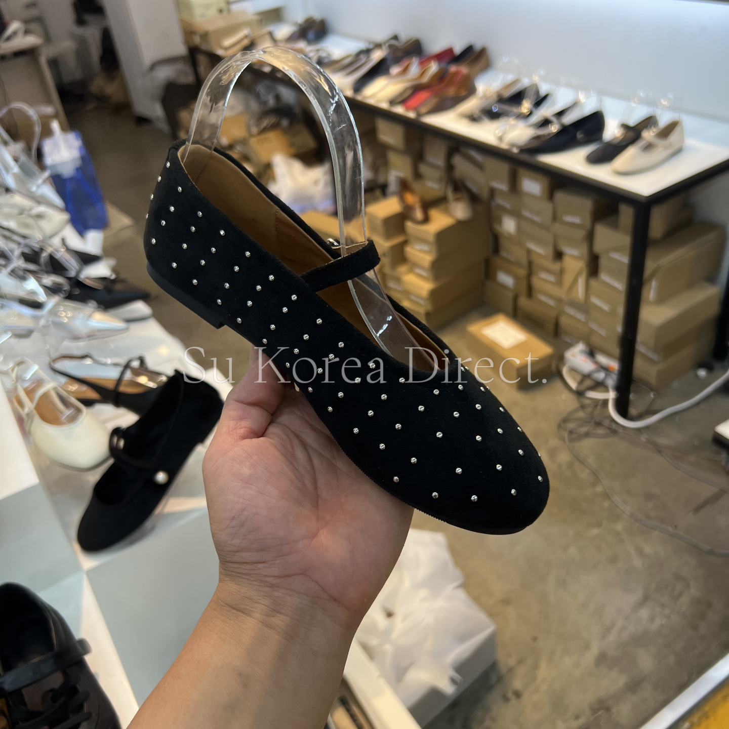 圆头一字带铆钉玛丽珍鞋小小苏东大门秋季新款纯色浅口平底鞋单鞋,淘宝优惠券,粉丝福利购,淘宝优惠卷