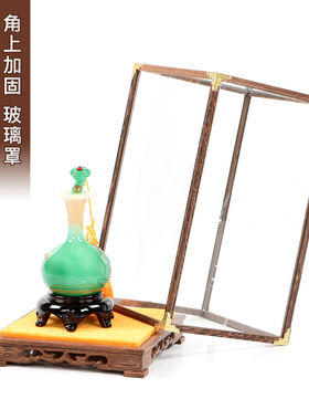 木雕玻璃罩透明工艺品古董佛像