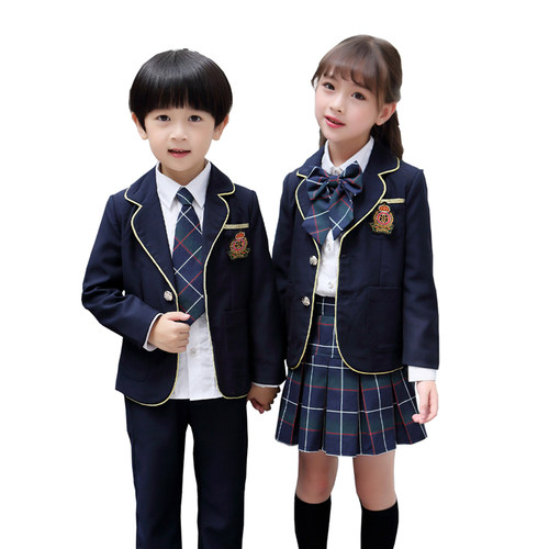 幼儿园园服春秋装英伦风西装三件套儿 童班服韩国小学生校服套装 - 图3