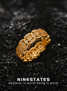 气质食指素圈戒指男女高级感彩金素戒时尚指环小指个性仿黄金尾戒