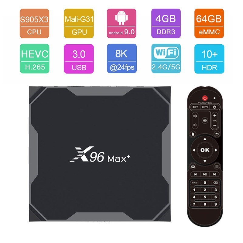 New X96 Max TV BOX Amlogic S905X3 Android 9.0 Quad Core 4G-图0