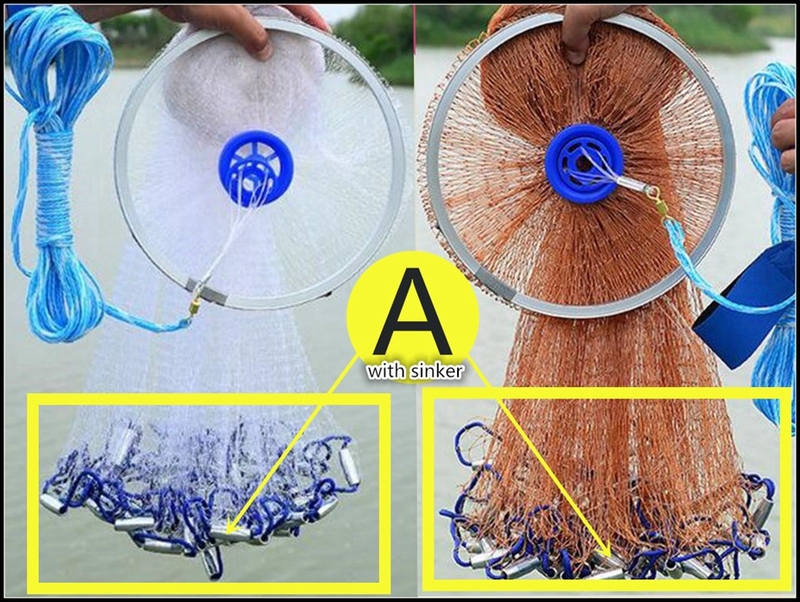 Finefish Cast Net 2.4-4.2M With Sinker Or Without Sinker SA - 图0