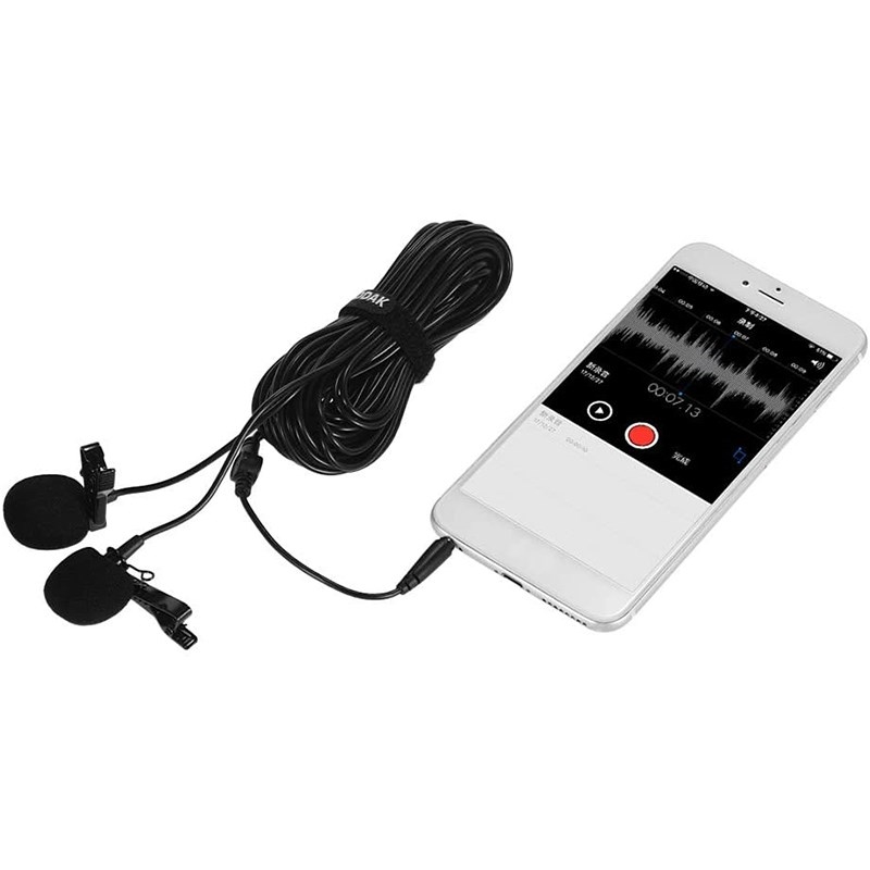 ACEMIC M12 Dual Head Lavalier Microphone Lapel Clip On Omni - 图1