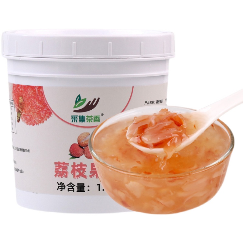 荔枝果酱1.3kg葡萄水果肉粒白桃芒果果泥奶茶饮品店夏季专用原料-图3