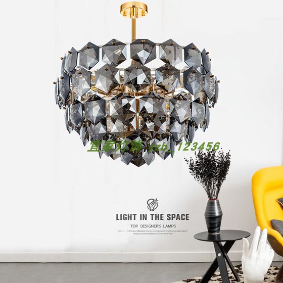 Light luxury post-modern art round crystal chandelier