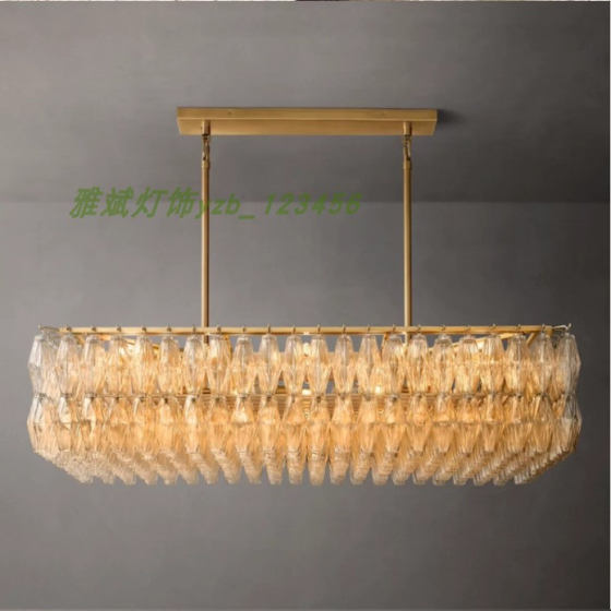 North America rh chiara American simple post-modern light luxury Hong Kong style ins island Taiwanese restaurant crystal glass chandelier