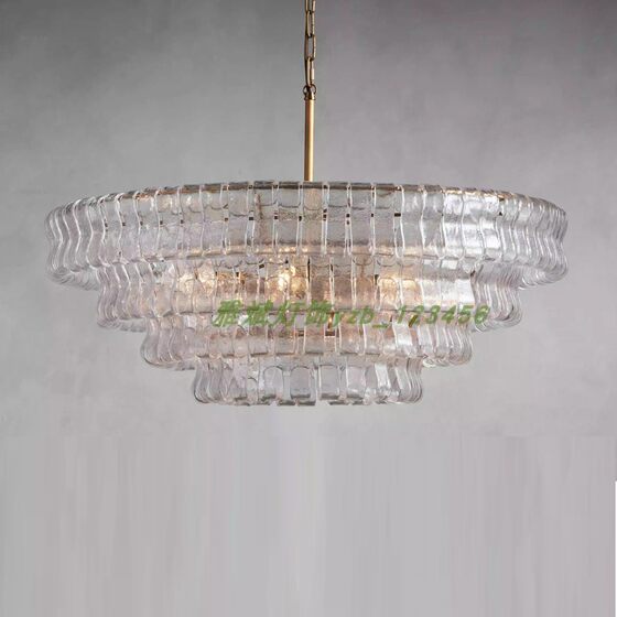 French glass living room and dining room chandelier