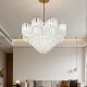 French light luxury crystal glass chandelier, living room and dining room main light, post-modern atmosphere villa duplex building whole house light