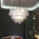 French Murano living room chandelier, antique style designer model room bedroom dining room glass petal chandelier