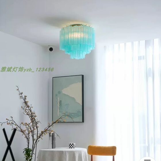 French Murano glass chandelier designer style mid-century creative bedroom retro villa living room ceiling light