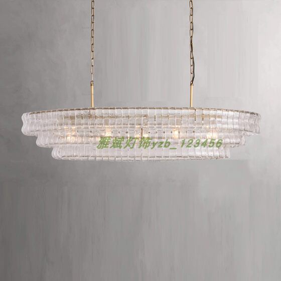 French glass living room and dining room chandelier