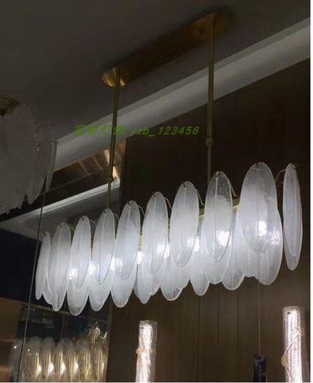 Postmodern feather glass piece model house chandelier
