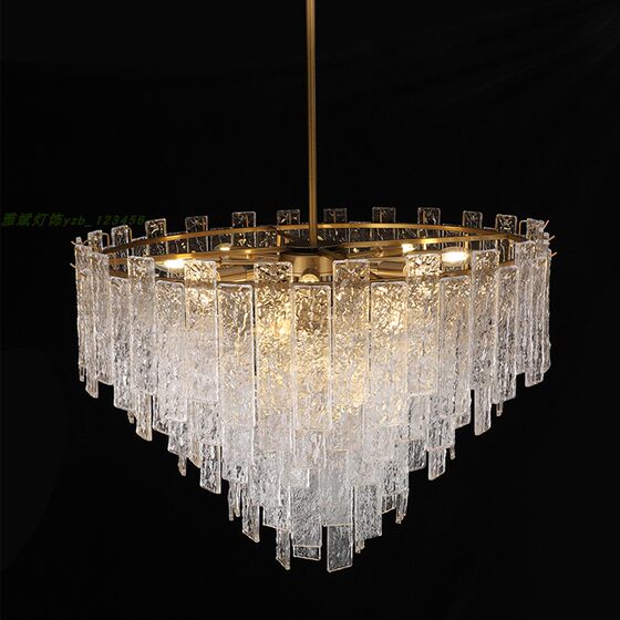 Light luxury glass chandelier, artistic style fashionable bedroom lamp