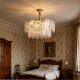 Light luxury living room chandelier model room copper lamp modern simple atmospheric glass crystal lamp restaurant atmosphere bedroom lamp